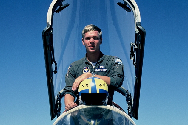 Enjoying the moment - In the cockpit of the T-38 at Williams AFB at the end of pilot training.