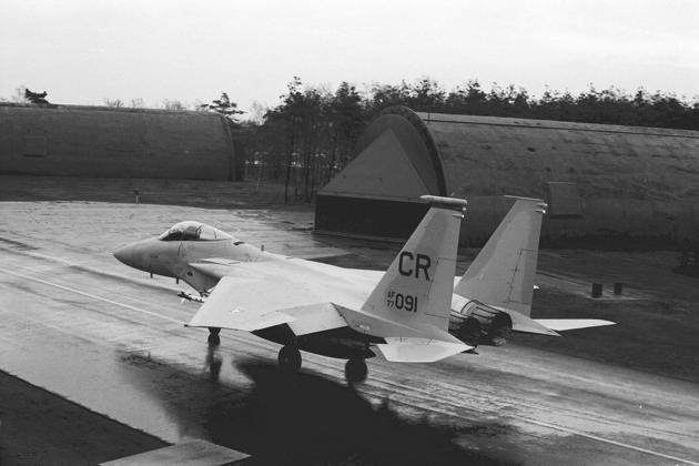 On 15 Dec 1978, I was proud to fly 77-091 on the first F-15 alert scramble from the 32 TFS at Soesterberg. Col. Al Pruden flew as 'Alpha Kilo 01' , and I flew as 'Alpha Kilo 02' as the youngest Lieutenant in the new squadron. Photo from a local Dutch photgrapher.