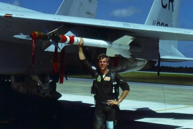 Getting ready to launch my first live AIM-9L from a Soesterberg F-15C while deployed to Eglin AFB, FL on 29 May 1980.