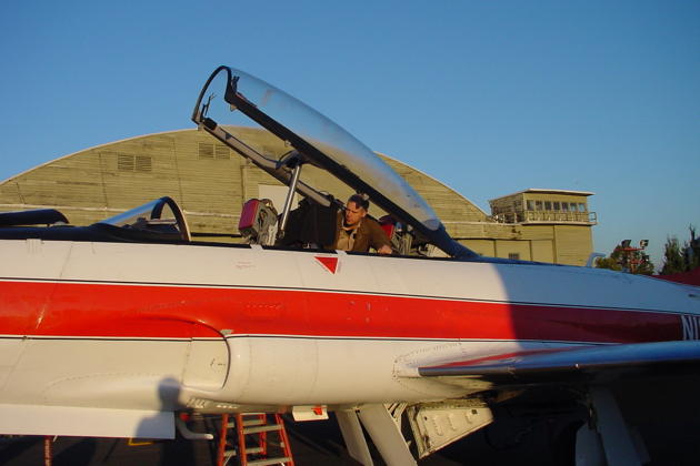 Pre-flighting the T-33. Photo by Rich Edwards.