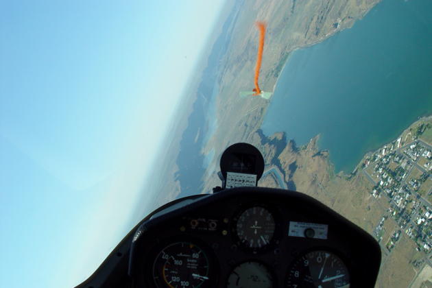 Descending at 80 knots with some high G maneuvering over Soap Lake.