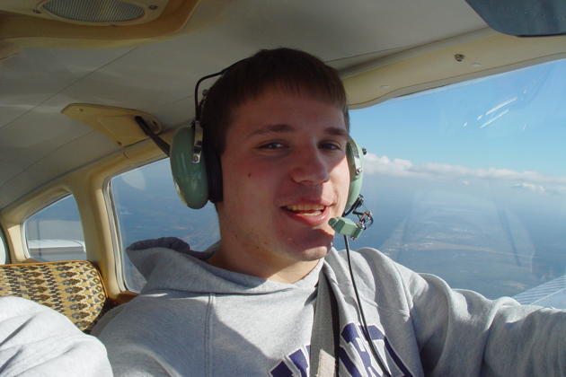 David in the pilot-in-command seat en route to the Washington coast on a beautiful February day.