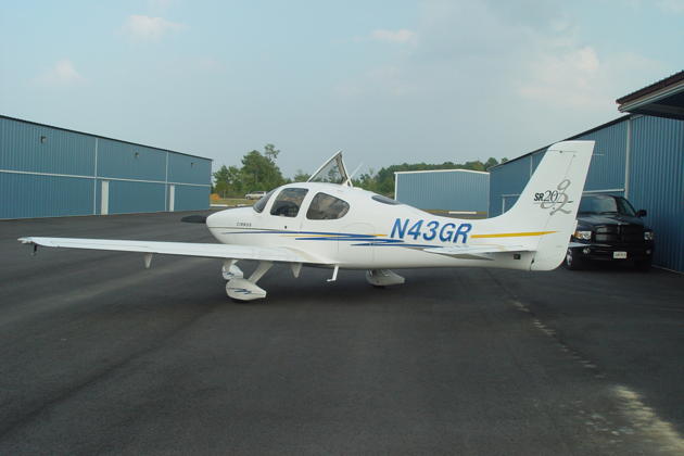 Gil Rud's Cirrus SR-20G2 at St. Mary's County airport, Leonardtown, MD.