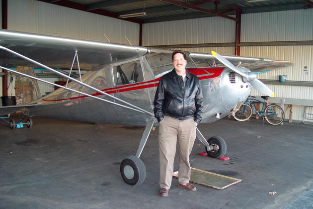 Tim Bischof with his classic Cessna 120.