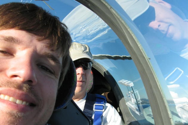 David and Dad cruising in the DG-1000. Photo by David Kasprzyk.