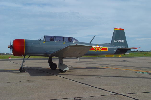 Kevin Lewis' Nanchang CJ-6 ready to taxi at Parafield airport, north of Adelaide, South Australia.