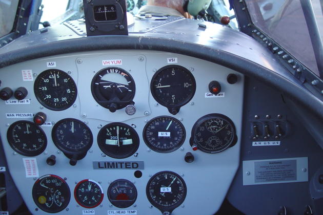 The rear cockpit instrument panel of Kevin Lewis' Nanchang CJ-6.