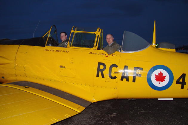 'Cricket' Renner and me after taxiing back in Old Yaller. Photo by Cliff Belleau.
