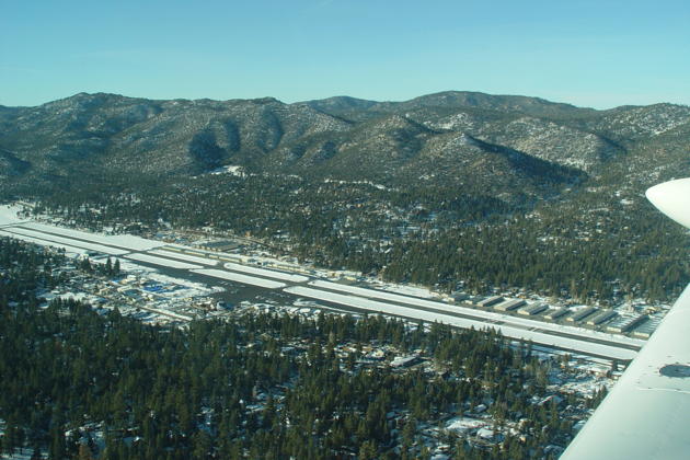 A view of Big Bear City airport on departure back to Orange County airport.