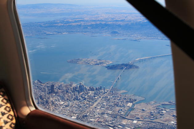 A view looking back at San Francisco as we cruise southbound.