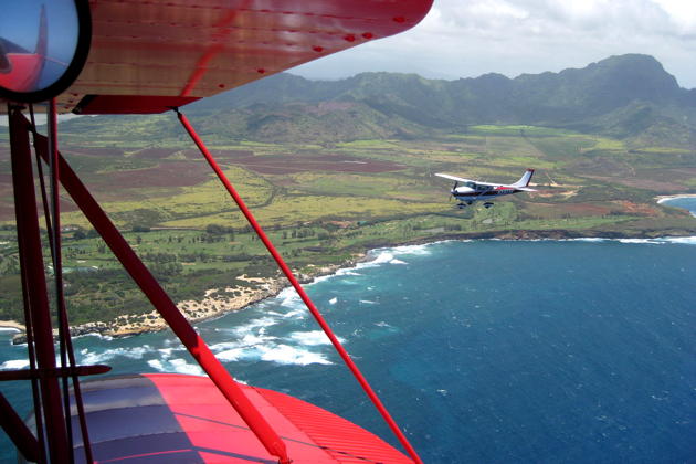 Ma and Theresa rejoining in Fly Kauia's Cessna 182.