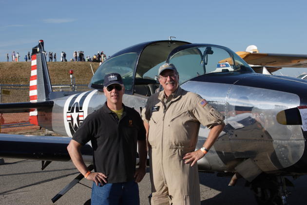 With Dave Desmon in front of his Navion after our formation flybys.