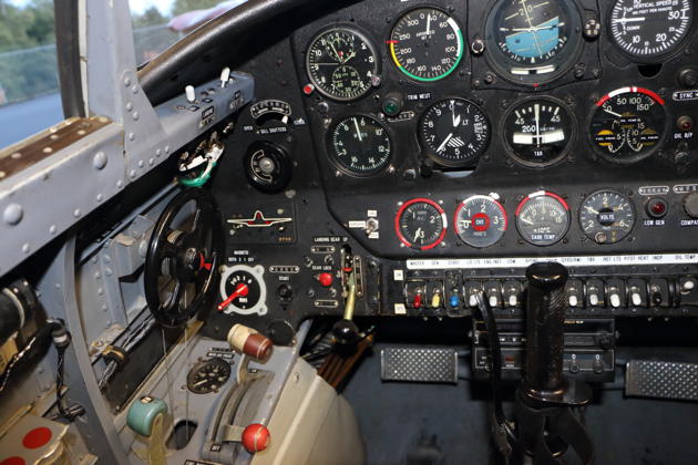 A view of the left front cockpit of Justin Drafts' Nanchang CJ-6A 'Josephine' (N280NC).