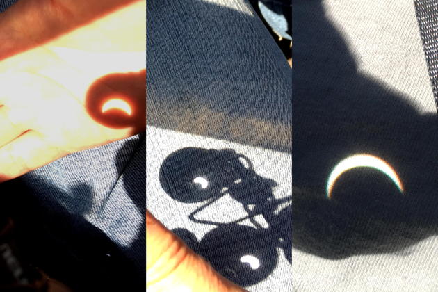 Our view of the eclipse progression using our binocular projection in the cockpit - Part 2.