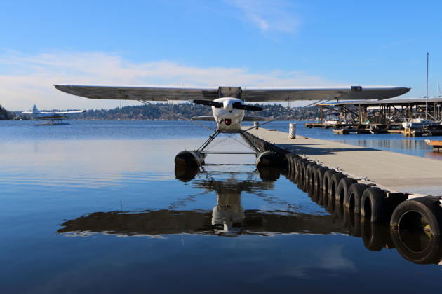 SuperCub 6P docked and ready to fly again at Kenmore Air Harbor.