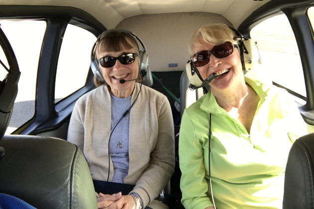 Mary and Veronica Johnson getting chauffeured in the Apache to brunch at Port Townsend.