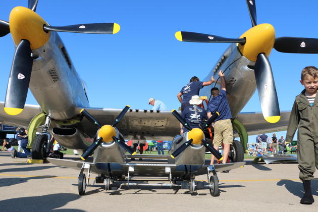 The rare XP-82, and a 'Mini-Me' version.