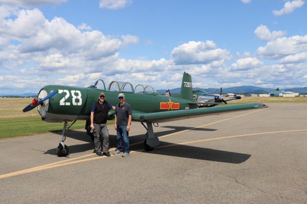 With Justin and the Nanchang after refueling at Coeur d'Alene, ID. Photo by Dave Desmon.