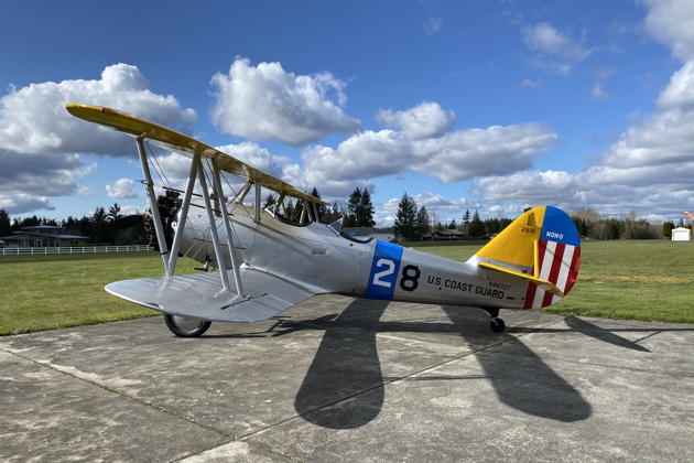Tom Jensen's superb N3N on a glorious spring afternoon at the Evergreen Sky Ranch airport (51WA).