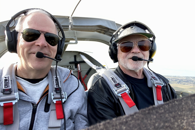 Enjoying the headroom with Dave Miller in his RV-14A.