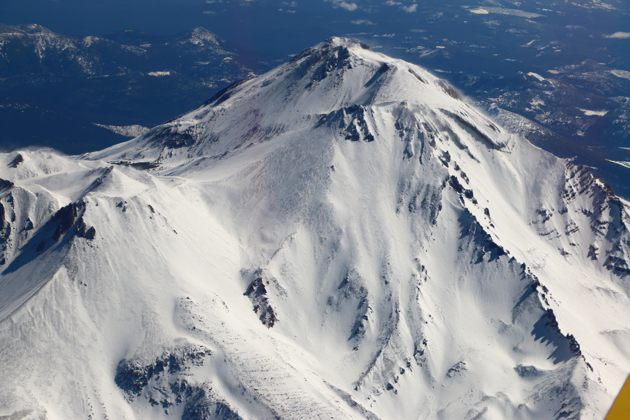 Looking down on the top of Mt. Shasta.