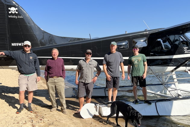 With Austin, Loel Fenwick, Marcus Hahnemann and Kevin Franklin after flying Beaver N89WZ at Priest Lake, ID. Photo by Amanda Hahnemann.
