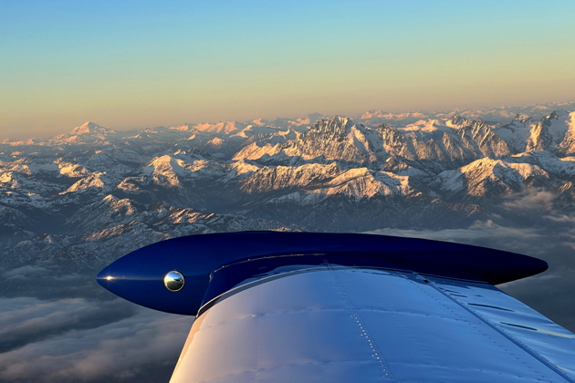 November snow over Mt. Stuart and the Cascade mountains while flying the Comanche back from Deer Park.