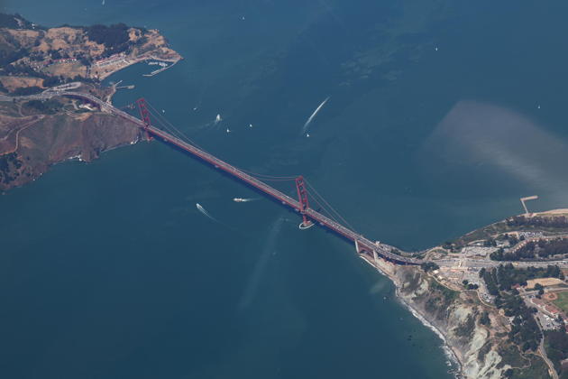 A nice view of the Golden Gate bridge heading north to Santa Rosa. My photo.