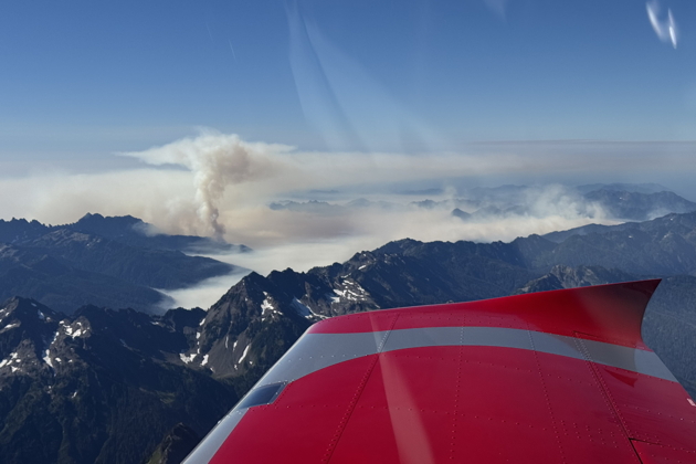 An eerie view of the Bear Gulch Fire. My photo.