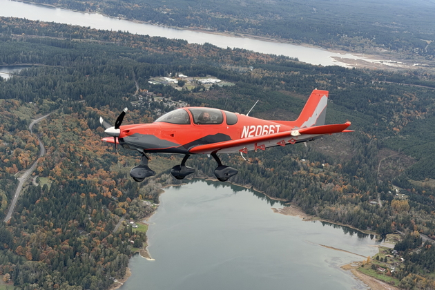 66T flying over the northern tip of Case Inlet and the fall foliage. My photo.