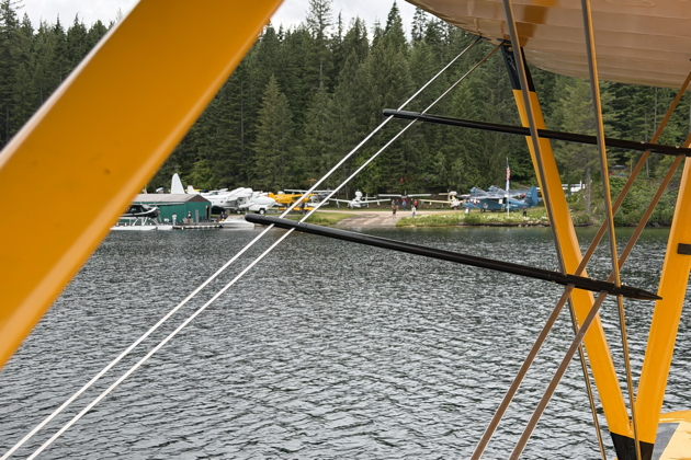 Approaching the Tanglefoot Seaplane Base at Priest Lake, ID after landing in the N3N.