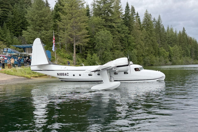 Stuart Fenwick getting ready to fly the Grumman G-73 Mallard.