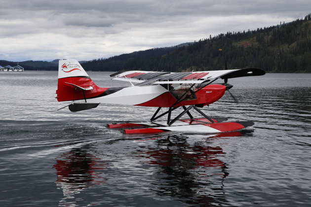 A Kitfox on floats with a Rotax 916iS engine, lots of power.